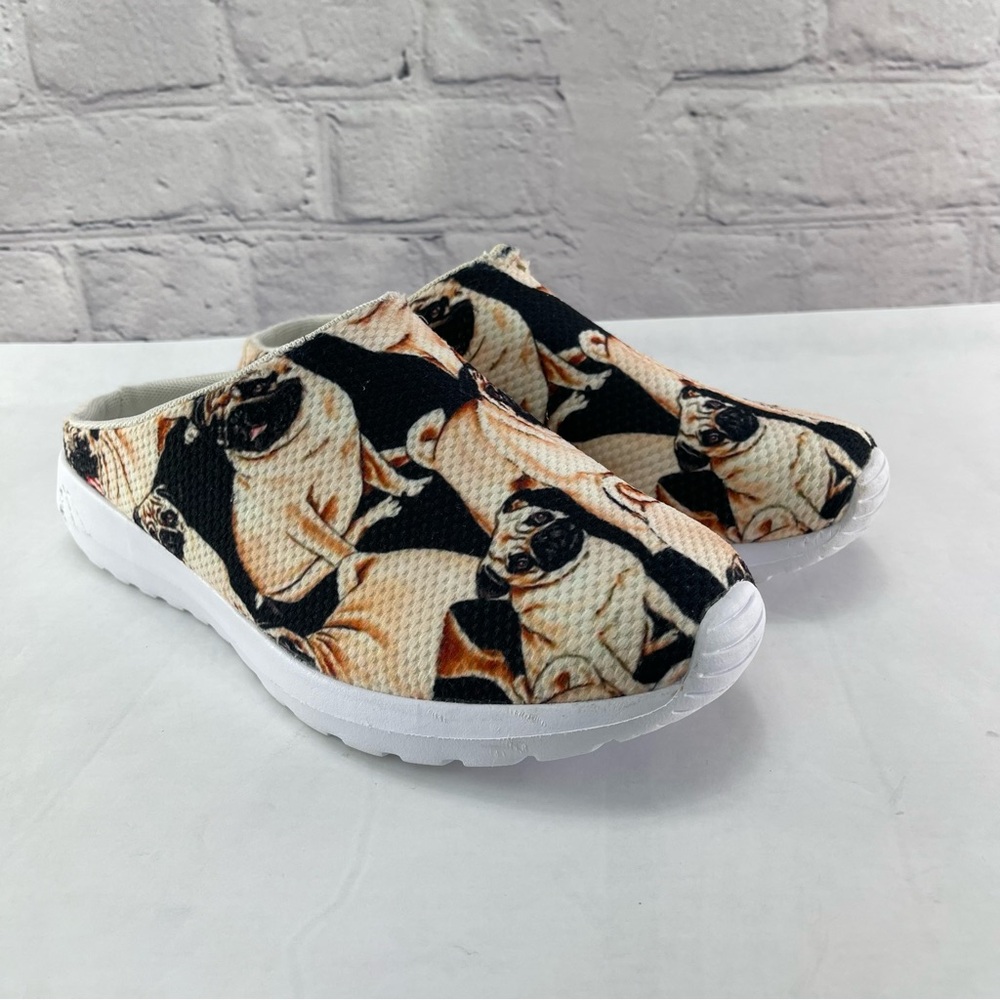 Pug Print Slip-On Clogs Shoes for Nurses Size 9 - Picture 5 of 11